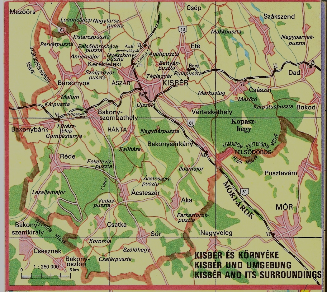 kisbér térkép Kisbér és környéke térkép | .kisberikronika.hu kisbér térkép